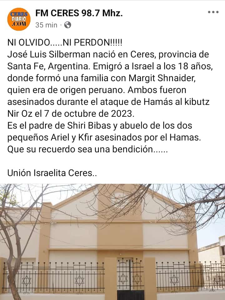 Tienen sus orígenes Ceresinos: Shiri Bibas y los pequeños Ariel y Kfir asesinados por Hamas 2 union israelita