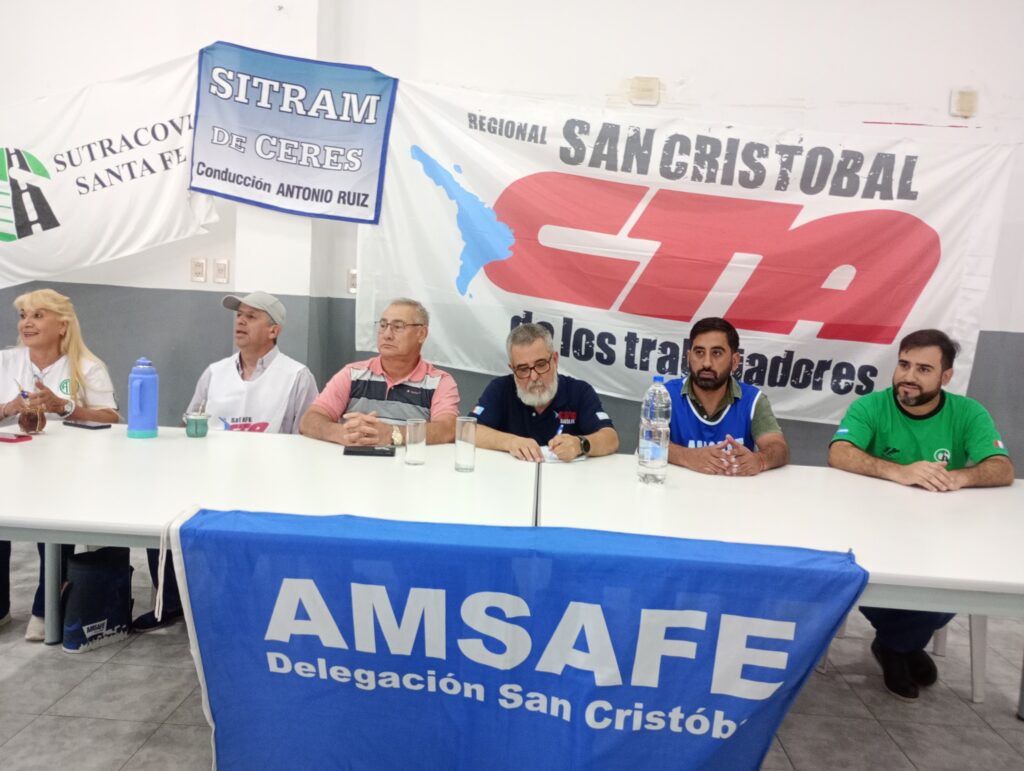 Con la presencia de José Testoni, Amsafe realizó un plenario intersindical 2 amsafe 1