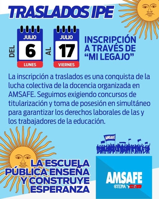 Amsafe: La inscripción a traslados es producto de la lucha Docente. Seguimos exigiendo más derechos" 2 amsafe