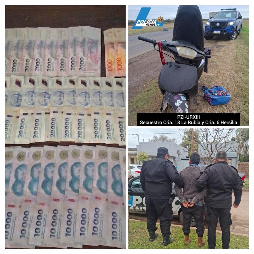 Cerca de la Rubia atraparon a quien robo la moto con dinero 2 rec