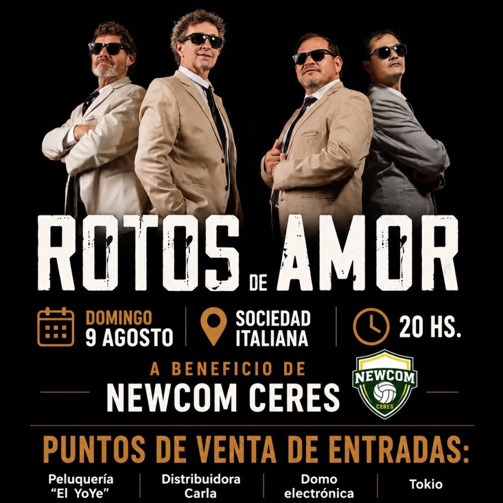 Rotos de Amor se presenta nuevamente en Sociedad Italiana a beneficio del grupo de Newcom Ceres. 3 rotos2