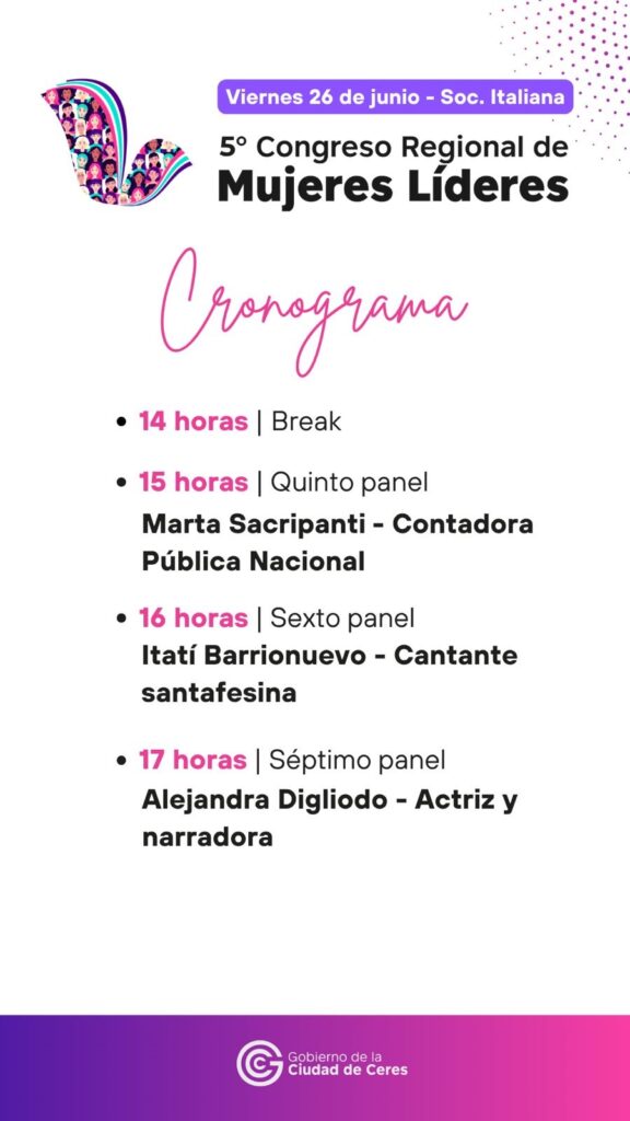 Se conoció el panel de disertantes para el 5° Congreso Regional de Mujeres Líderes 3 congreso 2