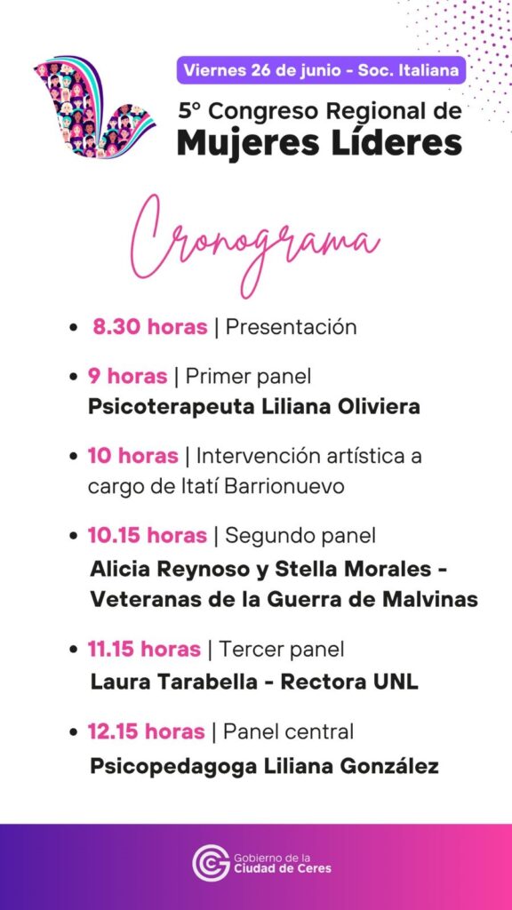 Se conoció el panel de disertantes para el 5° Congreso Regional de Mujeres Líderes 2 congreso
