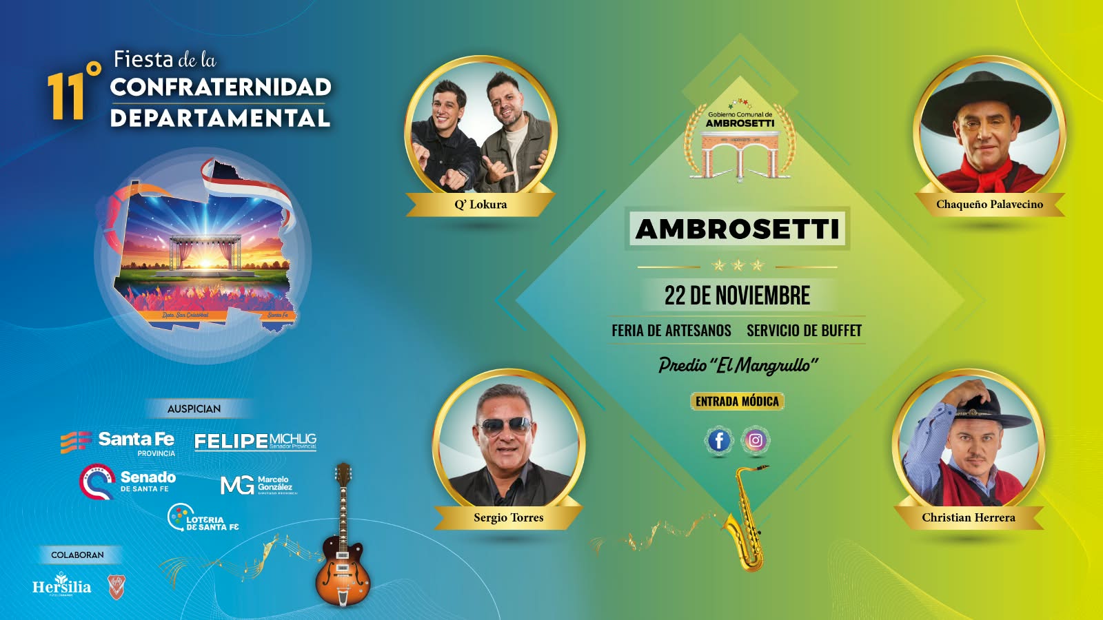 11° Fiesta de la Confraternidad Departamental: 22 de noviembre en Ambrosetti